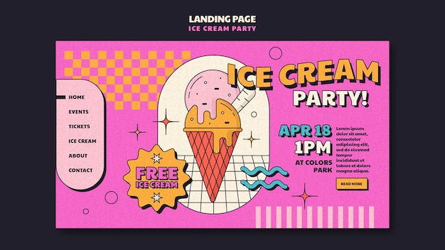 PSD gratuit le modèle de conception de la fête de crème glacée