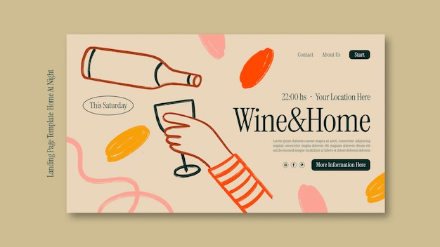 Modèle de conception de la fête du vin