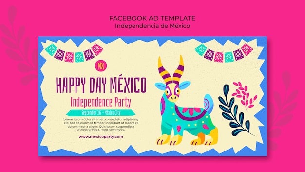 PSD gratuit modèle de conception de la fête de l'indépendance mexicaine