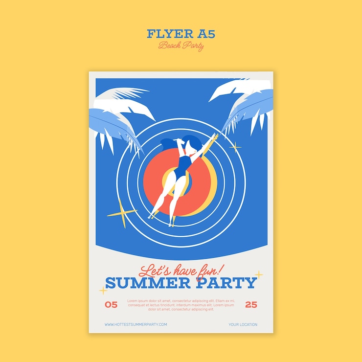 PSD gratuit modèle de conception de fête sur la plage