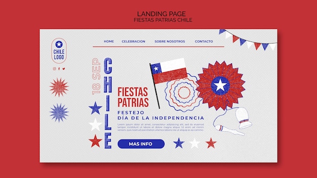 PSD gratuit le modèle de conception de fiestas patrias chili