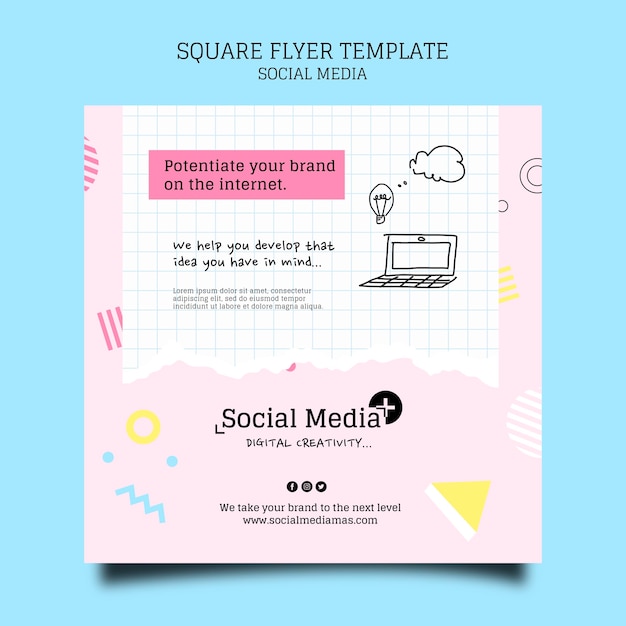 PSD gratuit modèle de conception de flyer d'agence de marketing sur les réseaux sociaux