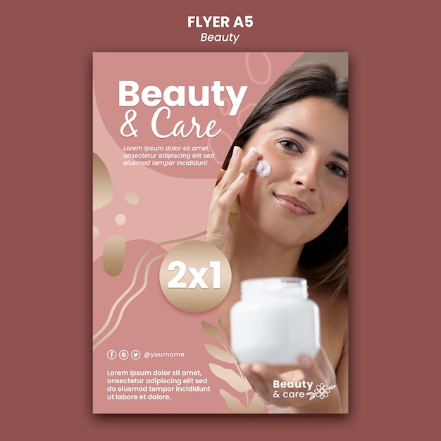 PSD gratuit modèle de conception de flyer beauté