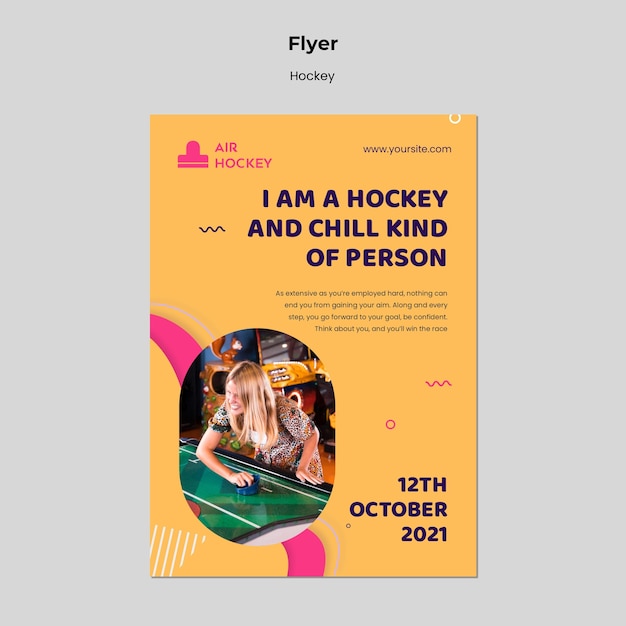 Modèle de conception de flyer de hockey sur table