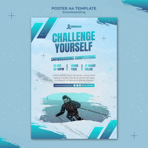 Modèle De Conception De Flyer De Snowboard