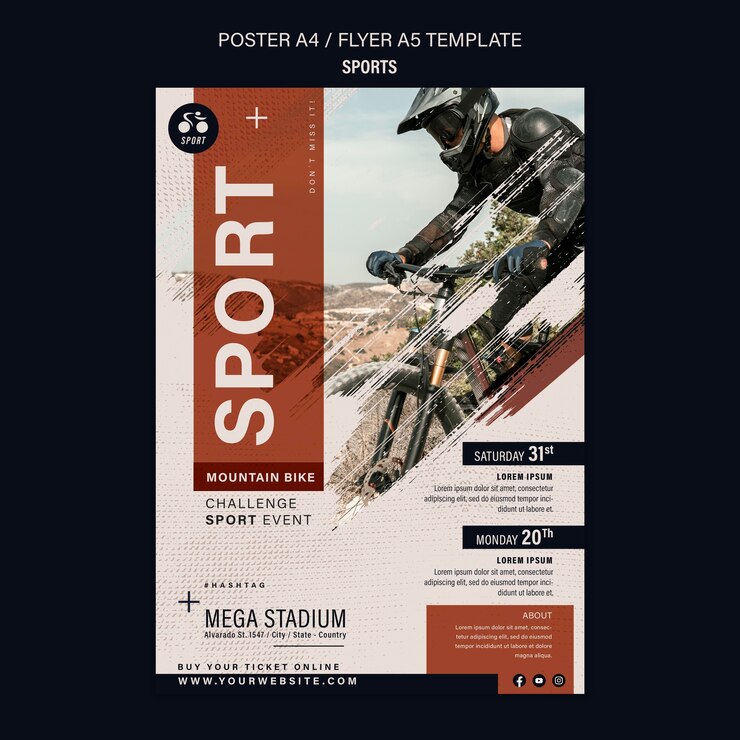 PSD gratuit modèle de conception de flyer sport vélo