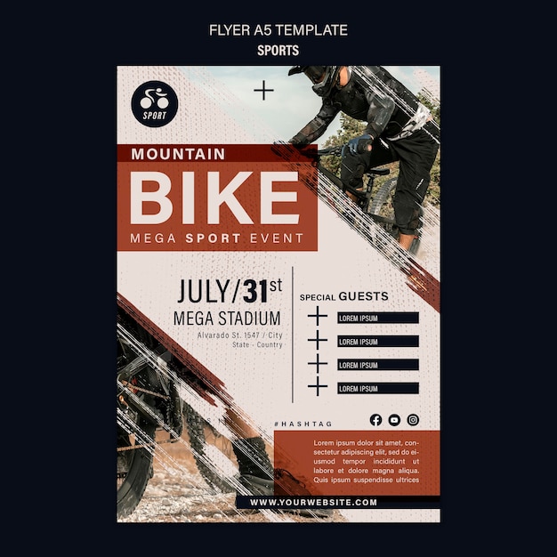 PSD gratuit modèle de conception de flyer sport vélo