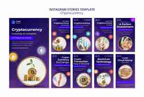 PSD gratuit modèle de conception d'histoires insta de crypto-monnaie