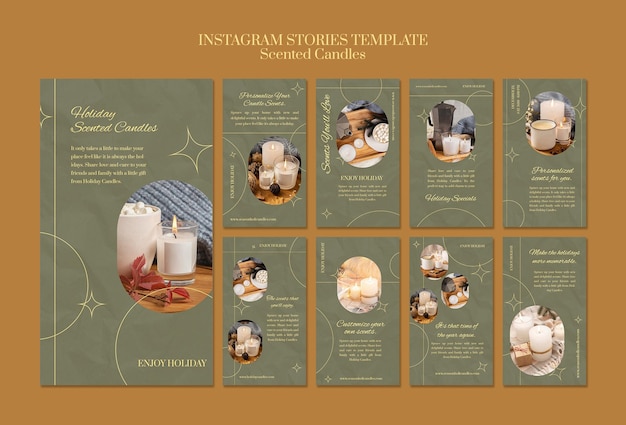 PSD gratuit modèle de conception d'histoires instagram de bougies parfumées