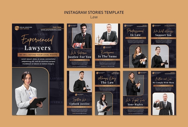 Modèle de conception d'histoires instagram de droit