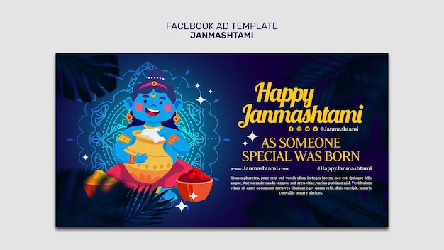 PSD gratuit le modèle de conception de janmashtami