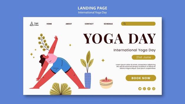 PSD gratuit modèle de conception de jour de yoga international