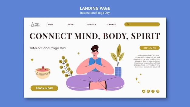 PSD gratuit modèle de conception de jour de yoga international