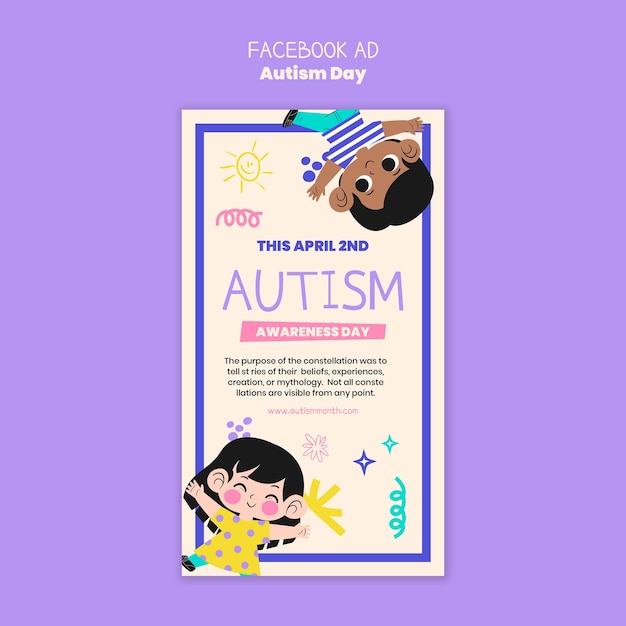 PSD gratuit modèle de conception de la journée de l'autisme