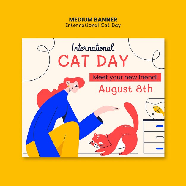 Modèle de conception de la journée internationale du chat