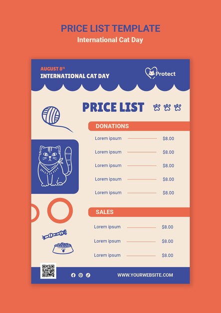 Modèle de conception de la journée internationale du chat