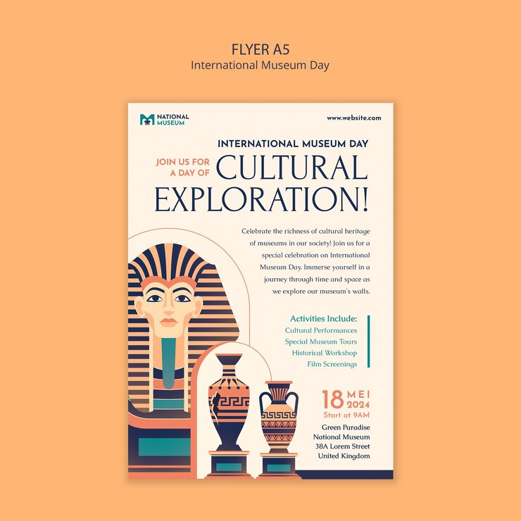 PSD gratuit modèle de conception de la journée internationale des musées