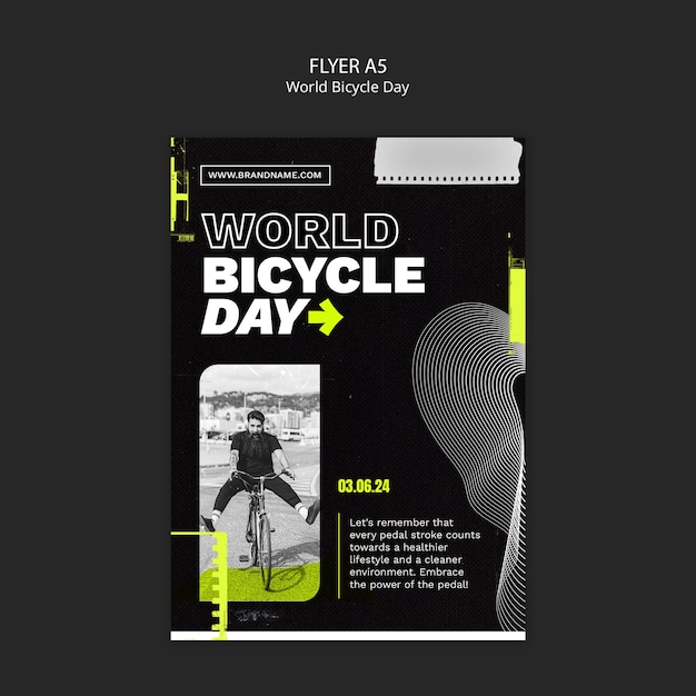 PSD gratuit modèle de conception de la journée mondiale de la bicyclette