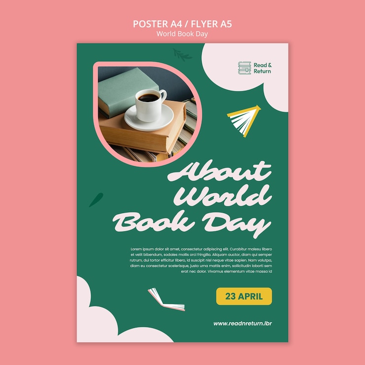 PSD gratuit modèle de conception de la journée mondiale du livre