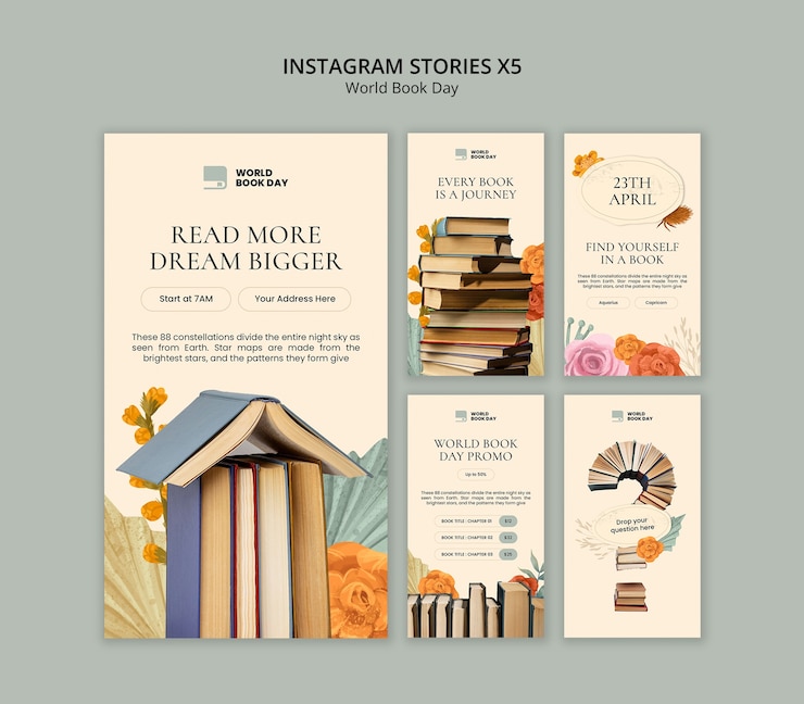 PSD gratuit modèle de conception de la journée mondiale du livre