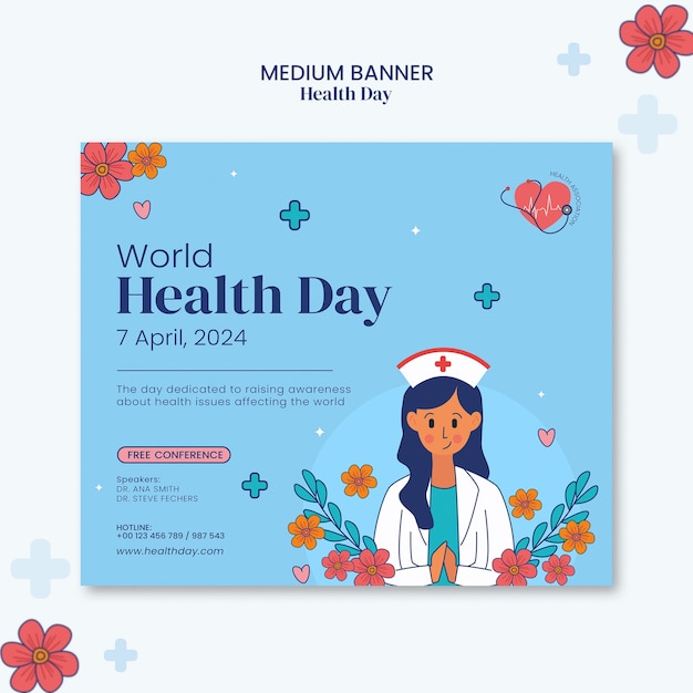 Modèle de conception de la journée mondiale de la santé