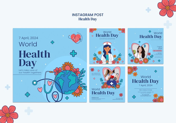PSD gratuit modèle de conception de la journée mondiale de la santé