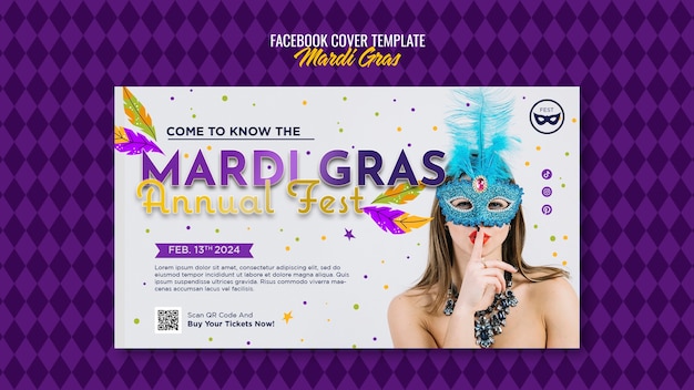 PSD gratuit le modèle de conception de mardi gras