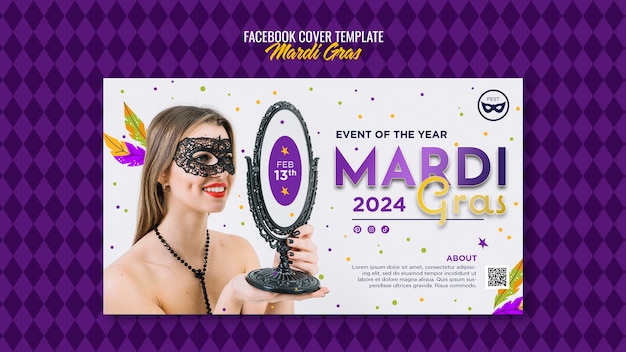 PSD gratuit le modèle de conception de mardi gras