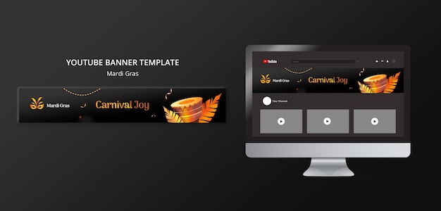 PSD gratuit le modèle de conception de mardi gras