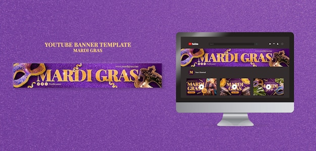 PSD gratuit le modèle de conception de mardi gras