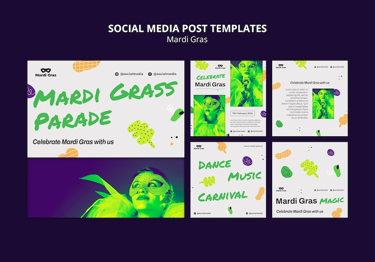 PSD gratuit le modèle de conception de mardi gras