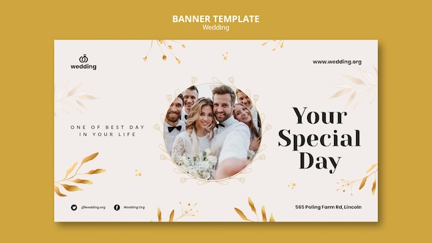 PSD gratuit modèle de conception de mariage de bannière