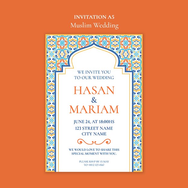 Modèle de conception de mariage musulman