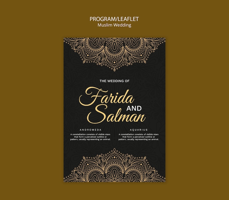PSD gratuit modèle de conception de mariage musulman