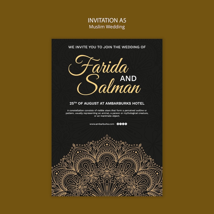 PSD gratuit modèle de conception de mariage musulman