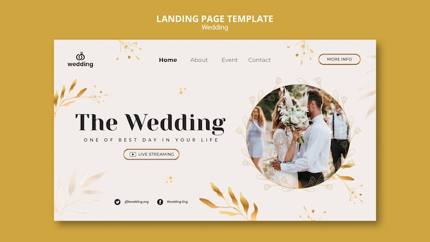 Modèle de conception de mariage de page de destination