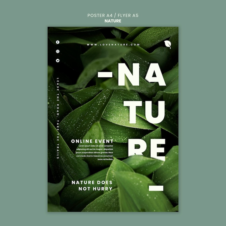 PSD gratuit modèle de conception de nature réaliste