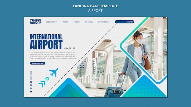 PSD gratuit modèle de conception de page de destination de l'aéroport