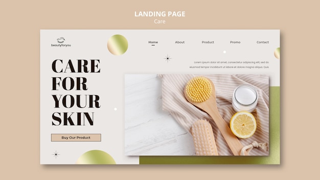 PSD gratuit modèle de conception de page de destination de beauté et de soins
