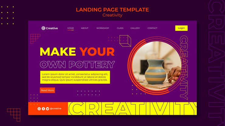 PSD gratuit modèle de conception de page de destination créatif et imaginatif
