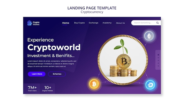 Modèle De Conception De Page De Destination De Crypto-monnaie