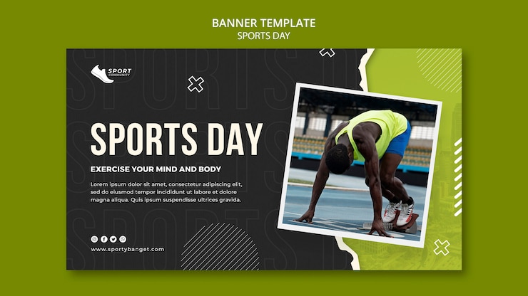 PSD gratuit modèle de conception de page de destination de la journée sportive