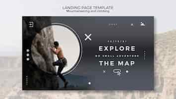 PSD gratuit modèle de conception de page de destination pour l'alpinisme et l'escalade