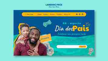 PSD gratuit modèle de conception de page de destination pour la fête des pères