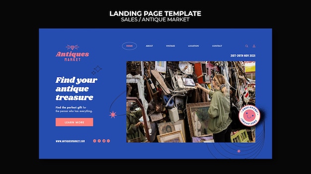 PSD gratuit modèle de conception de page de destination de vente