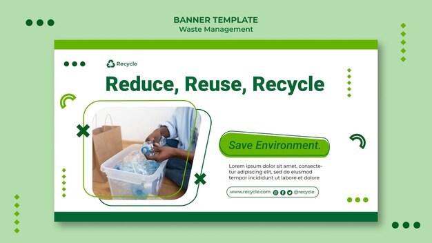 Modèle de conception de poste de bannière de gestion des déchets