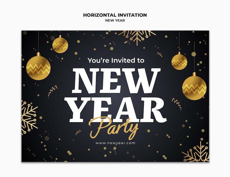 PSD gratuit modèle de conception pour le nouvel an d'or