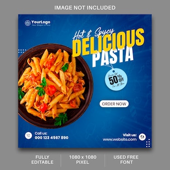 Modèle de conception de publication de bannières créatives sur les médias sociaux alimentaires et instagram