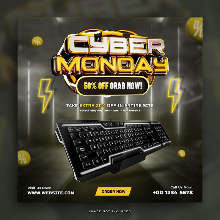 PSD gratuit modèle de conception de publication sur les médias sociaux cyber monday sale
