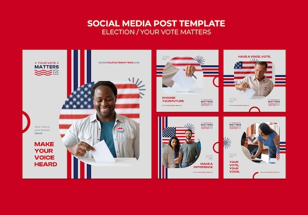 Modèle de conception de publications instagram électorales